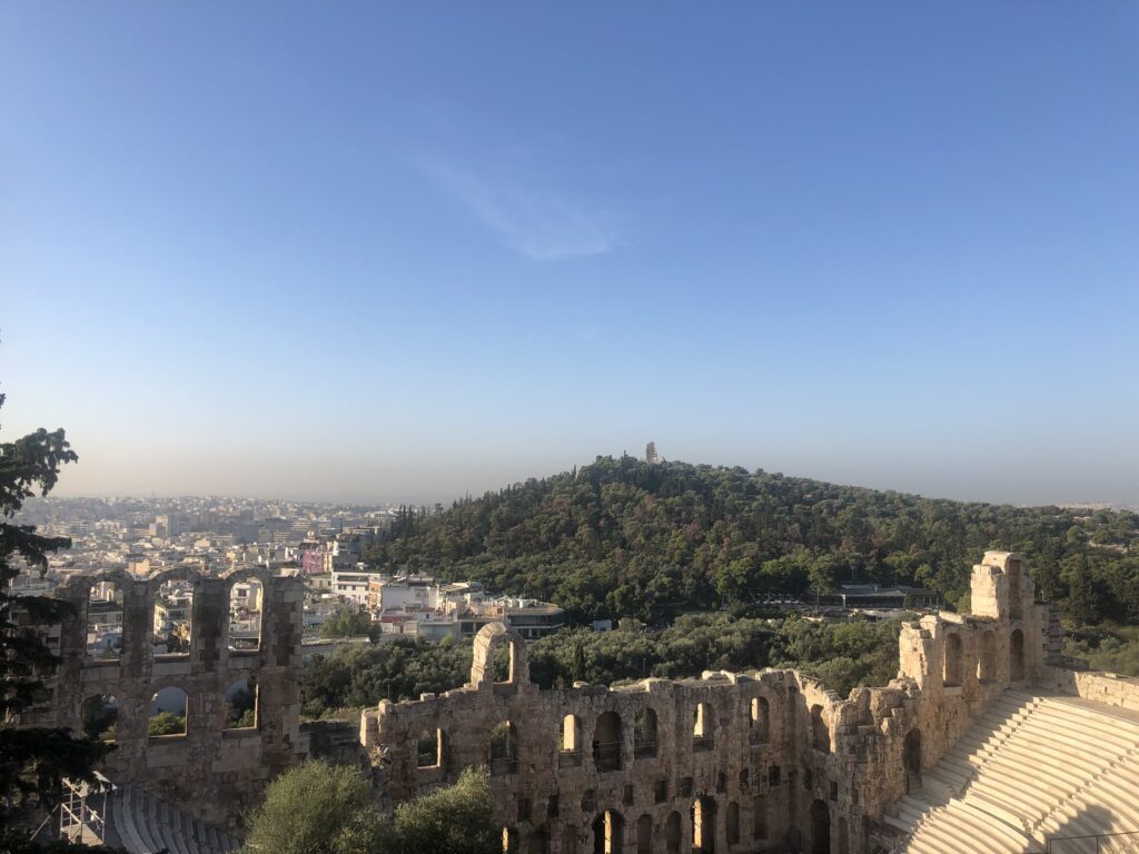 View Walking Up Acropolis Hill, Athens, Greece